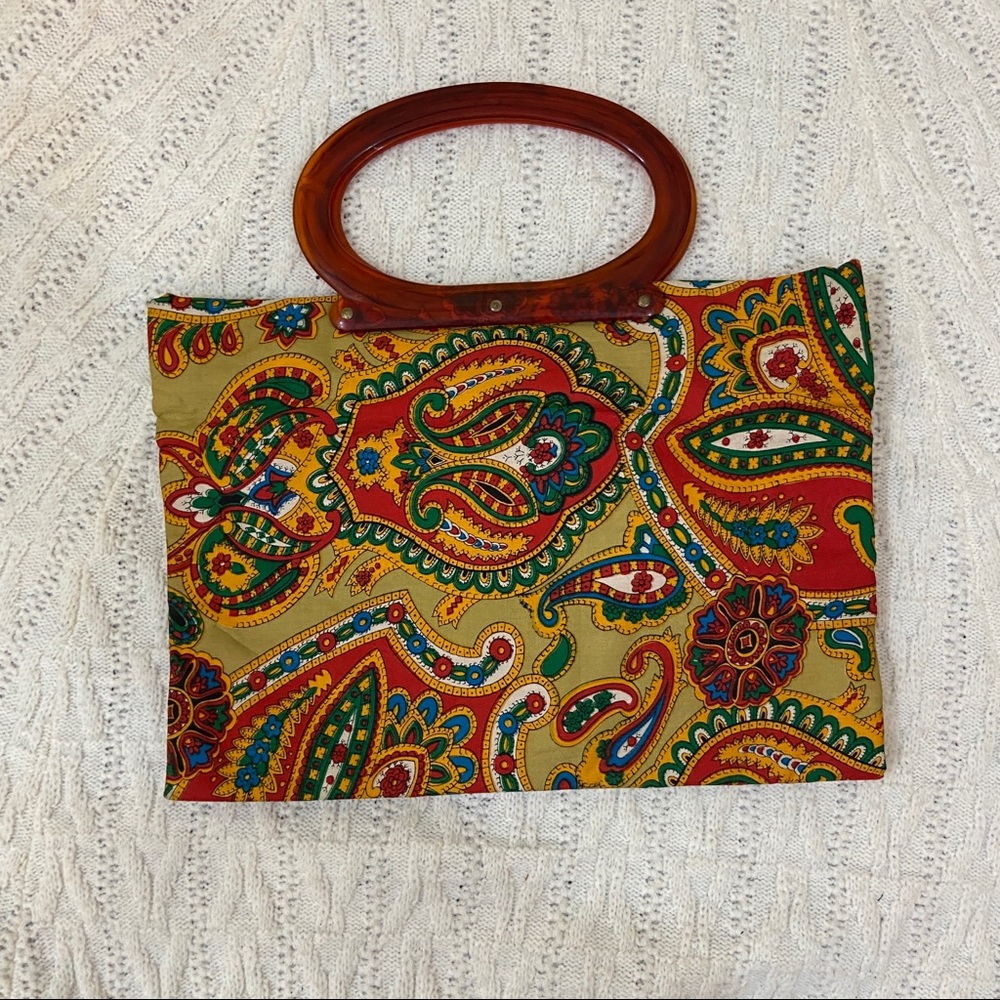 Vintage, Psychedelic Folding Handbag Tote